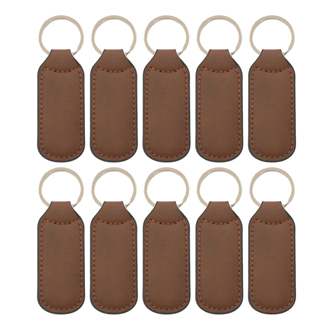 Laser-Ready Leather Keychains (6pcs)