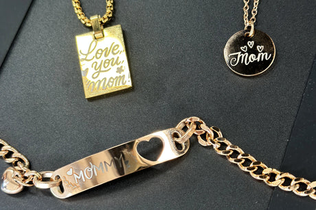 Laser engraving jewelry for Mother's Day