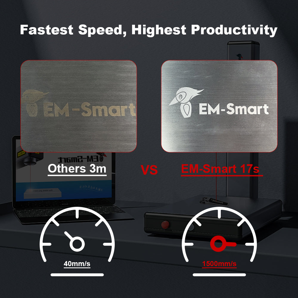 EM-Smart Basic 2/2R 25W Fiber Laser Engravers With/Without Rotary