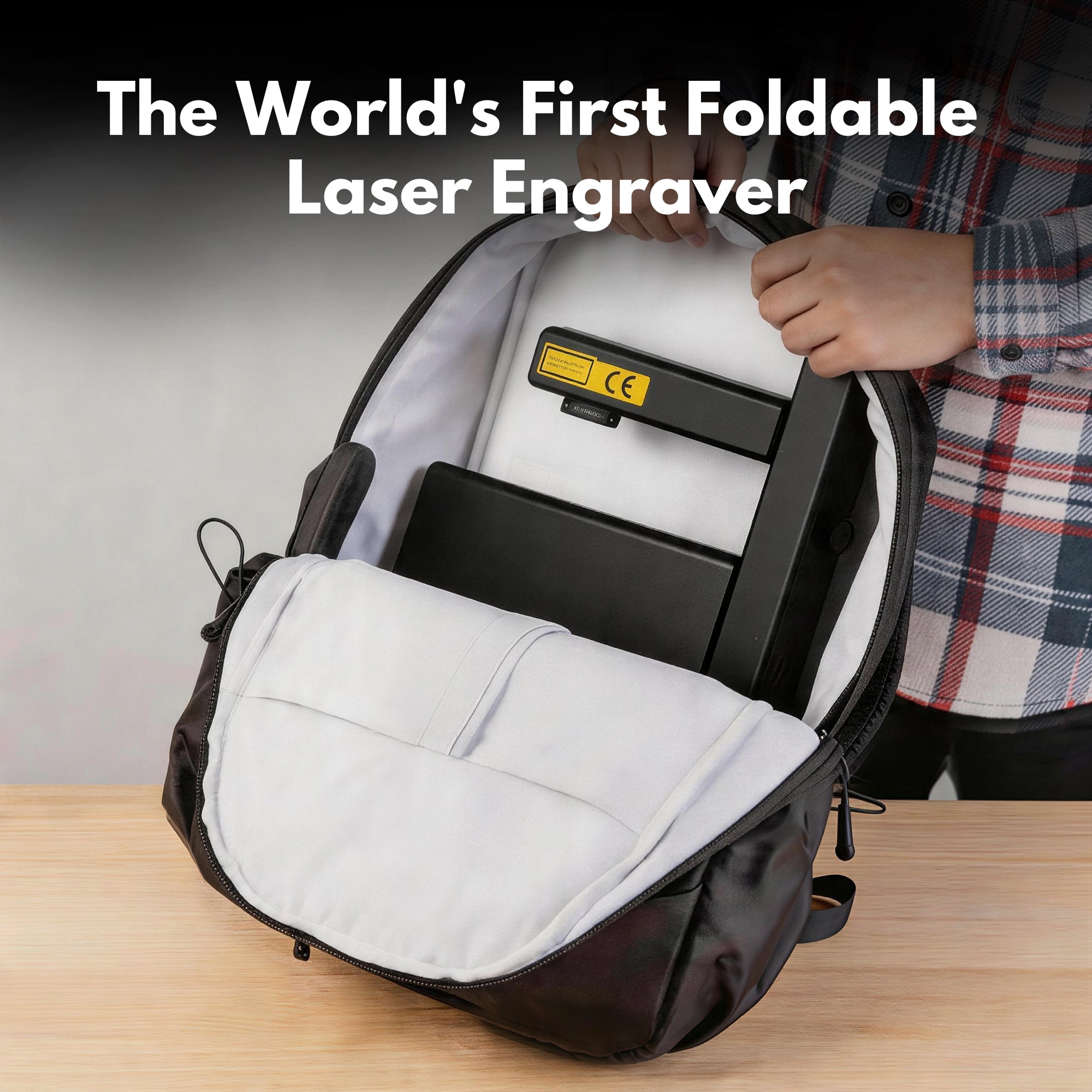 EM-Smart Nova - 20W/25W Portable & Foldable Fiber Laser Engraver with/without Rotary