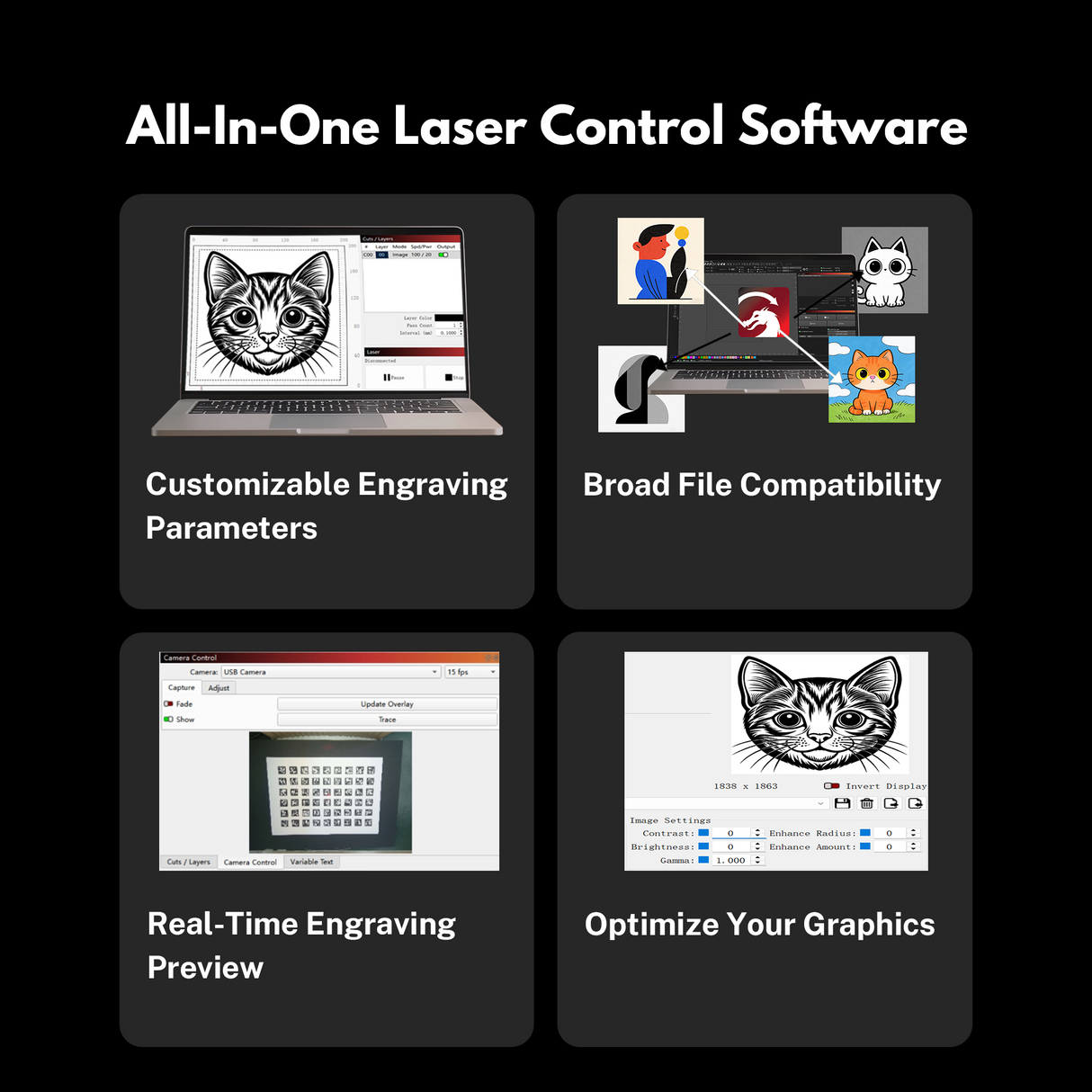 EM-Smart Dual SE 20W Fiber + 20W Diode Desktop Laser Engraver