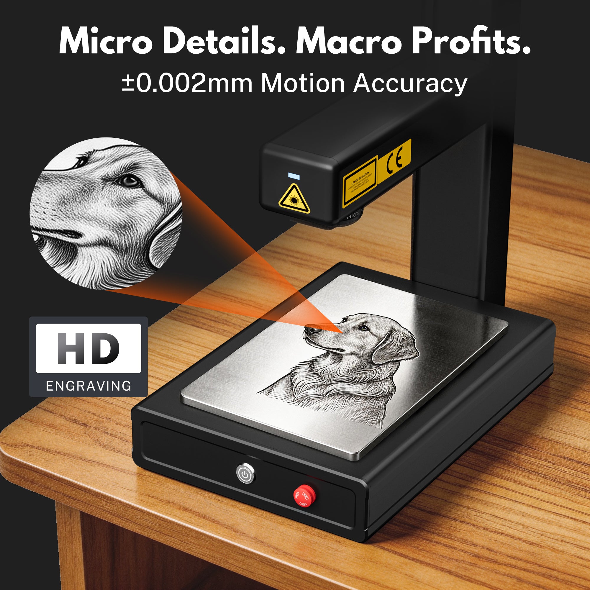 EM-Smart Nova - 20W/25W Portable & Foldable Fiber Laser Engraver with/without Rotary