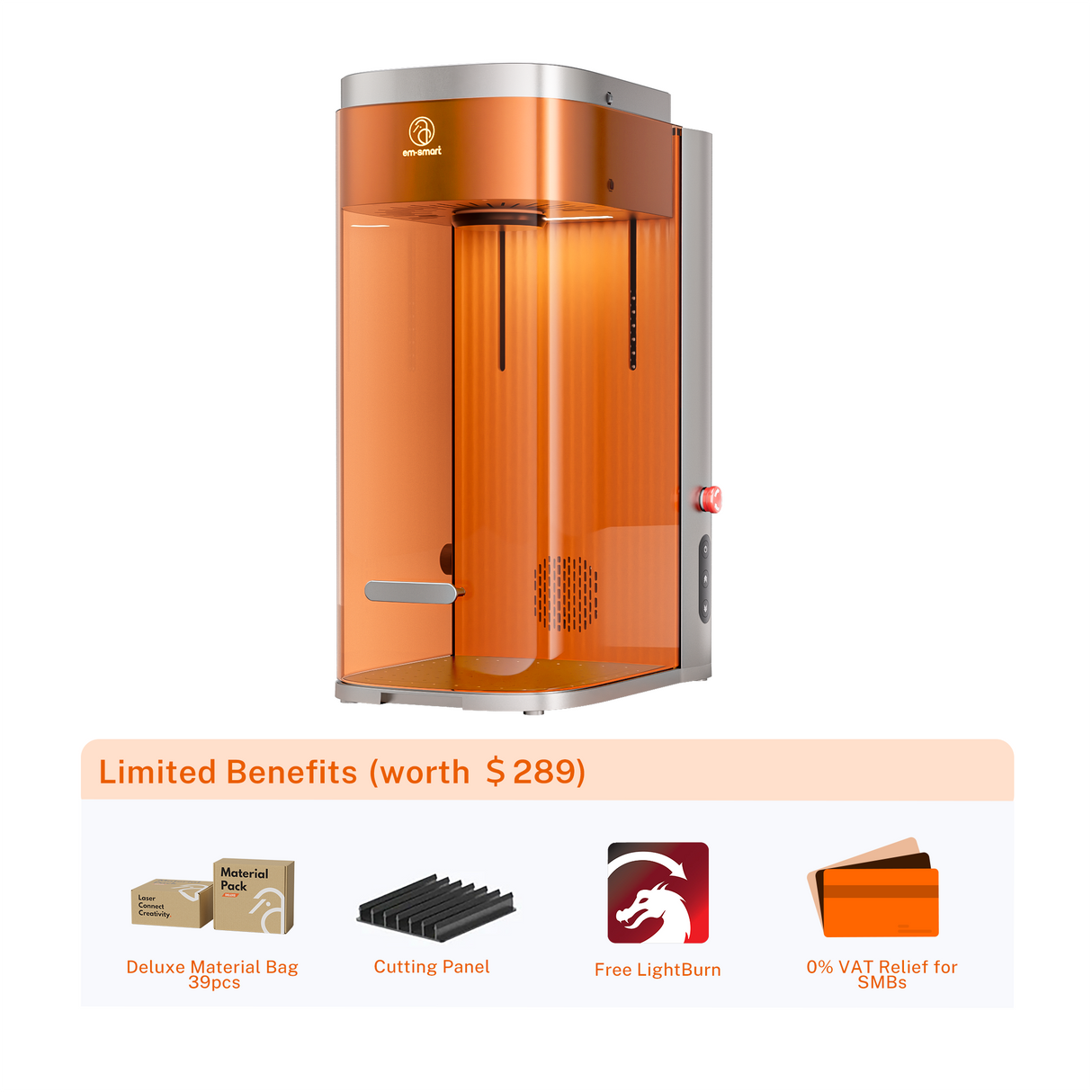 EM-Smart Dual Desktop Laser Engraver with 20W Fiber & Diode