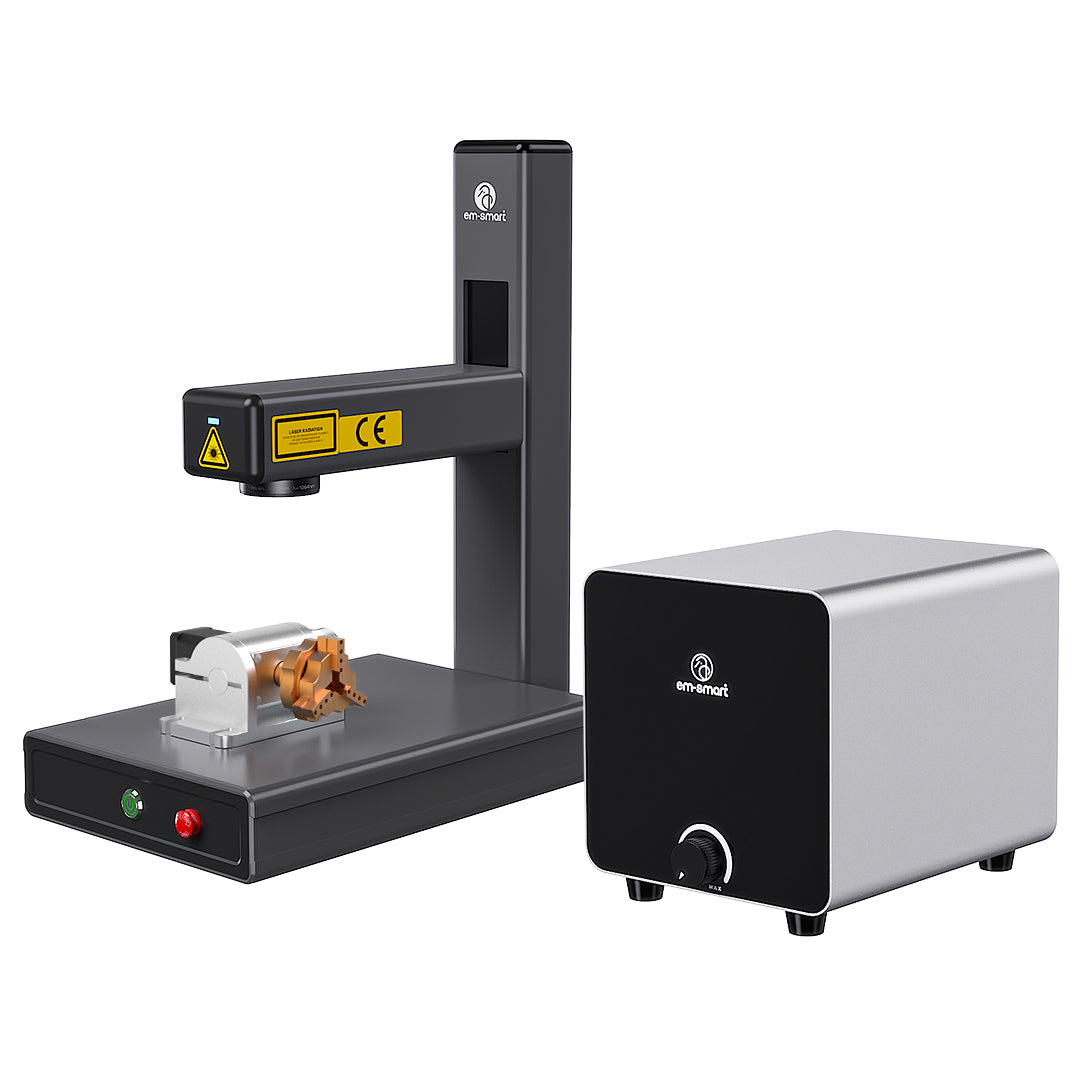 EM-Smart Nova - 20W/25W Portable & Foldable Fiber Laser Engraver with/without Rotary
