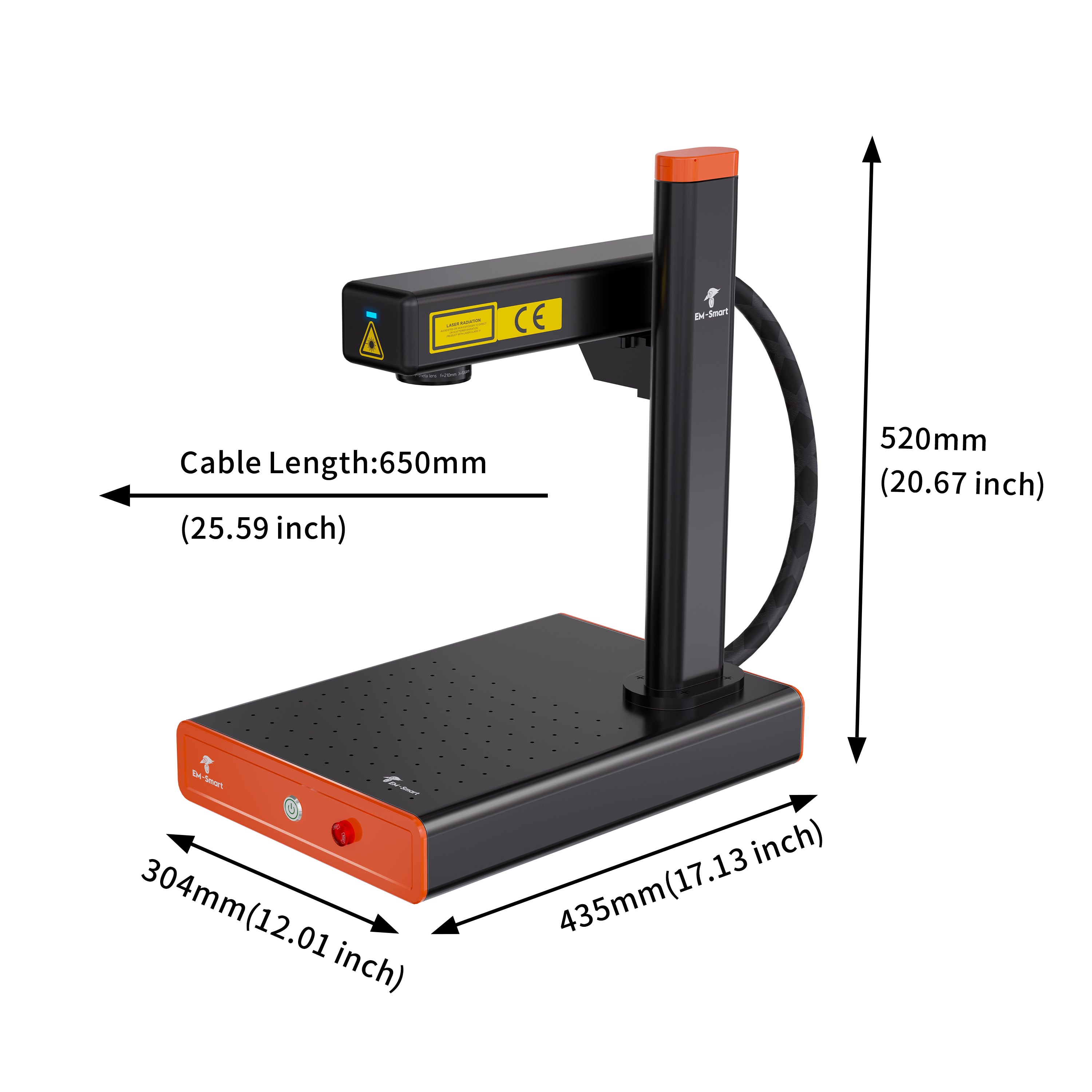 EM-Smart Basic 1/1R  20W Fiber Laser Engraver with/without Rotary