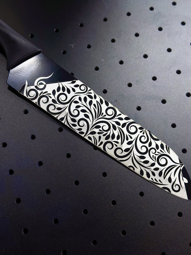 Laser engraving on knife