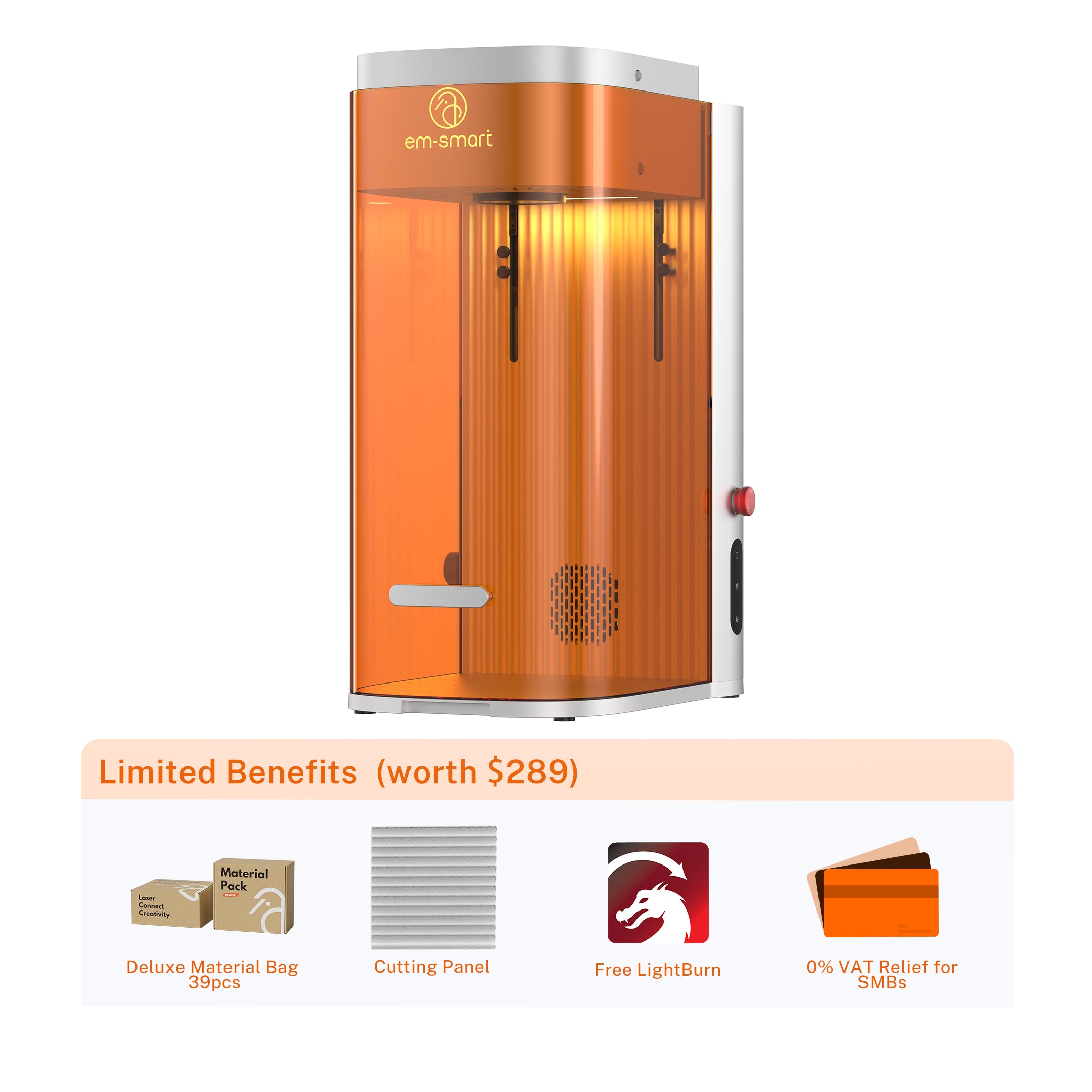 EM-Smart Dual Desktop Laser Engraver with 20W Fiber & Diode