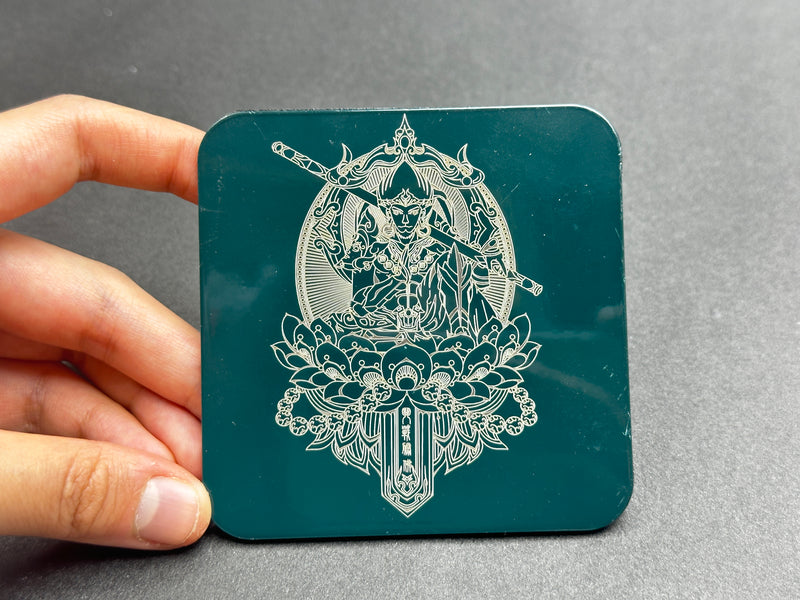 High precision engraving on metal coaster