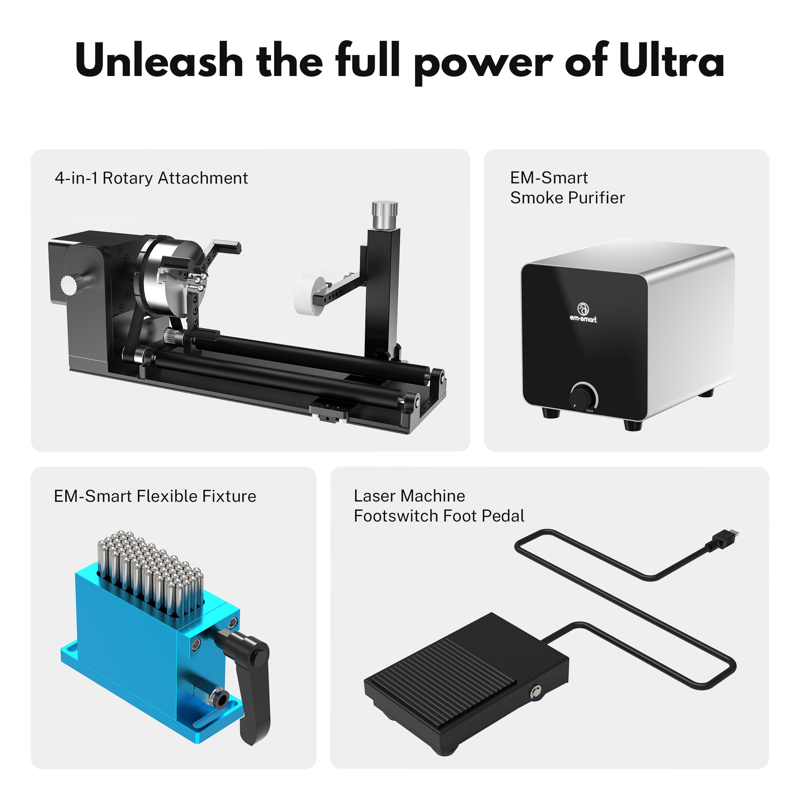 EM-Smart Dual Desktop Laser Engraver with 20W Fiber & Diode