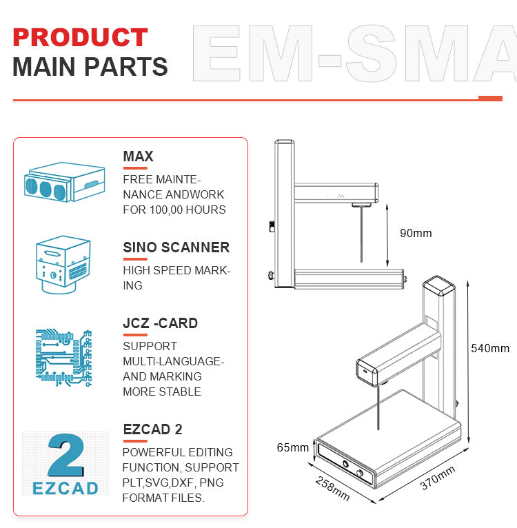 EM-Smart PC - 20W/25W Laser Engraver with Built-In Computer