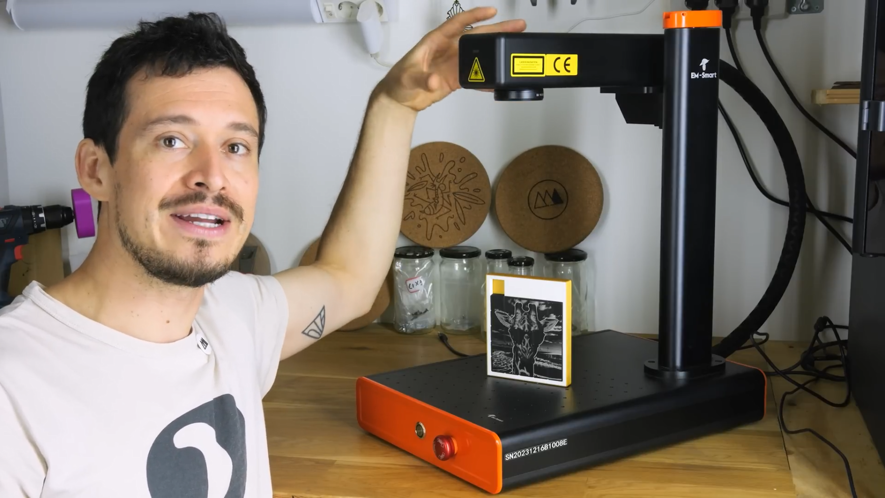 Load video: EM-Smart Basic 20W/25W Fiber Laser Engraver