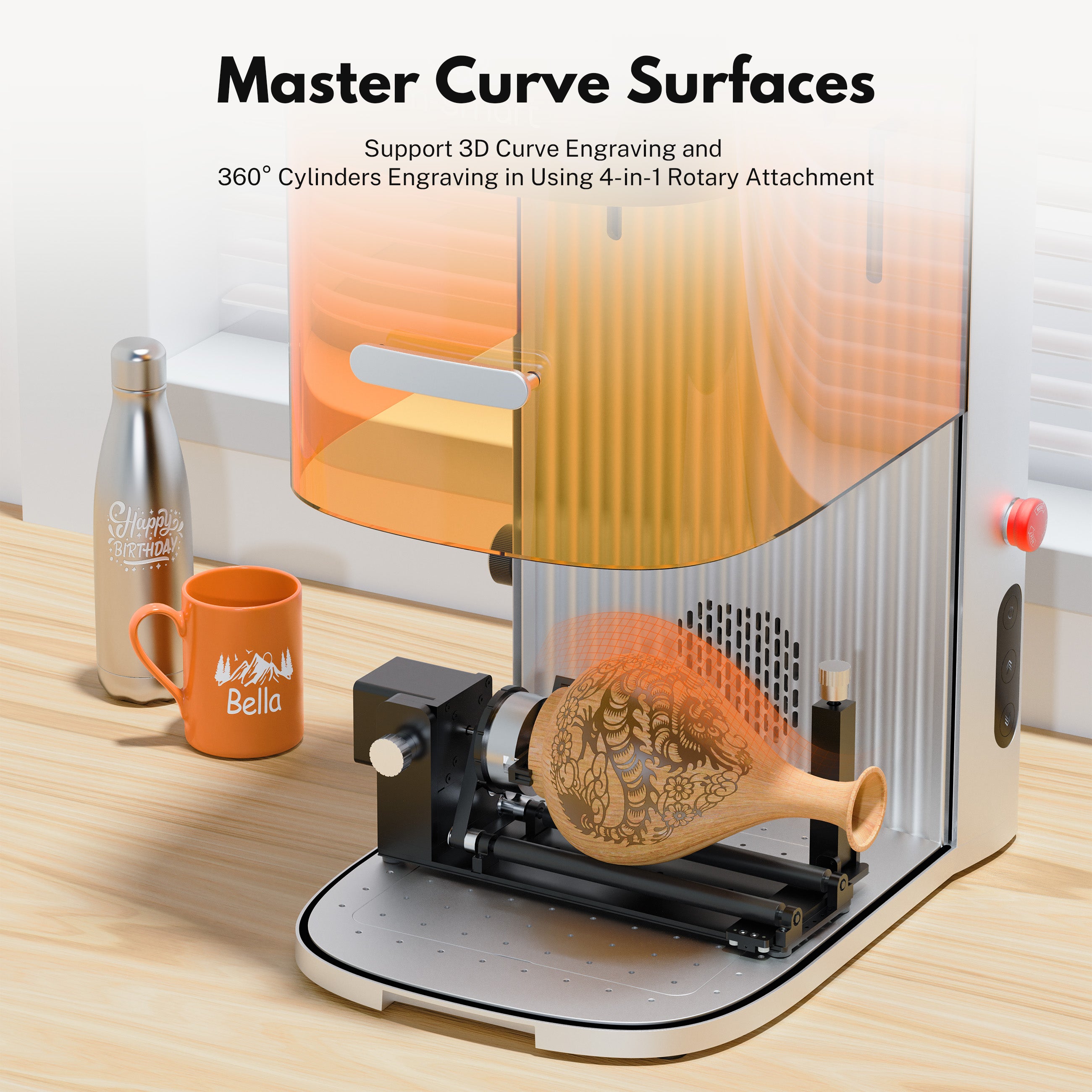 EM-Smart Dual Desktop Laser Engraver with 20W Fiber & Diode