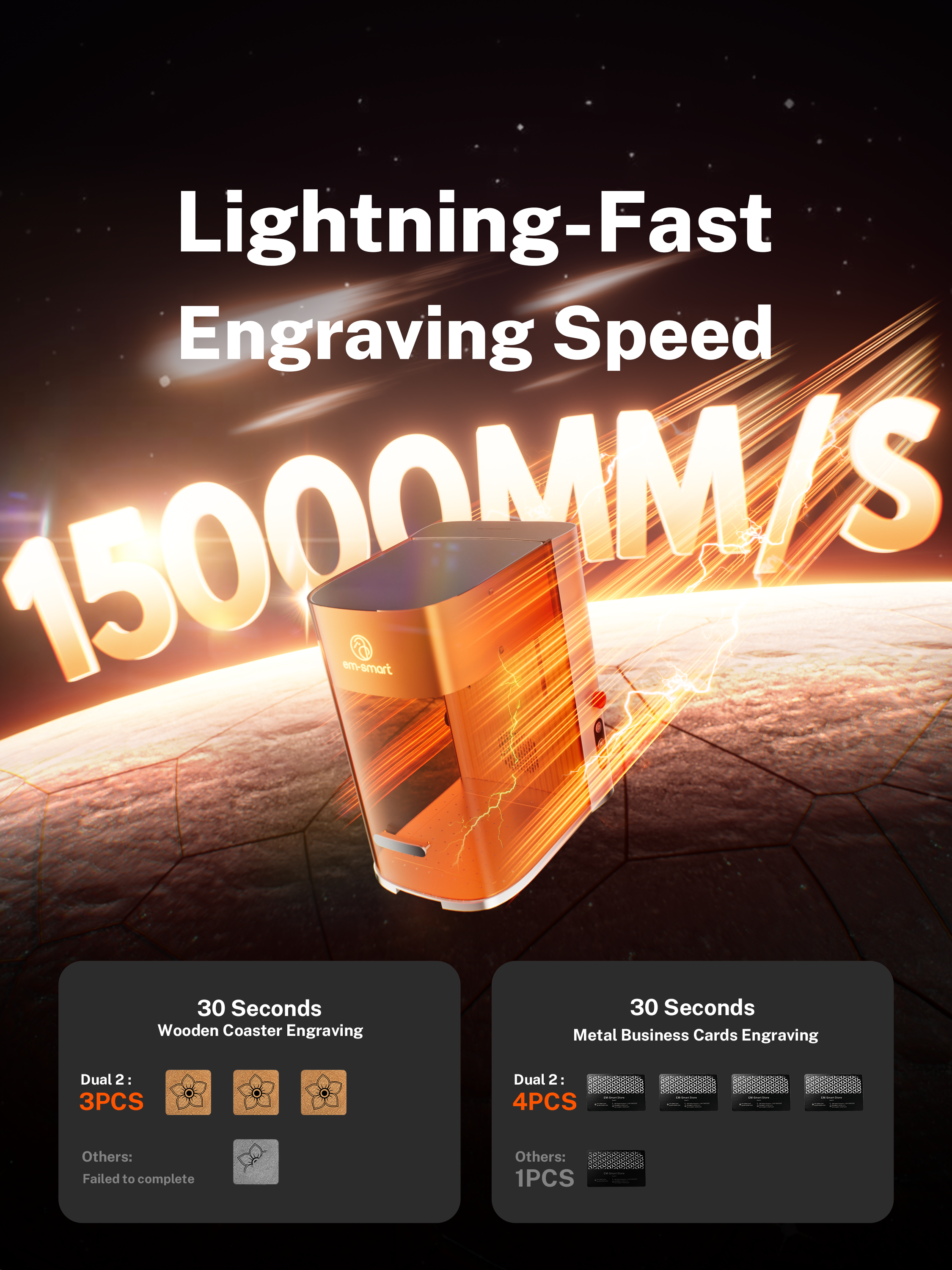 EM-Smart Dual SE 20W Fiber + 20W Diode Desktop Laser Engraver