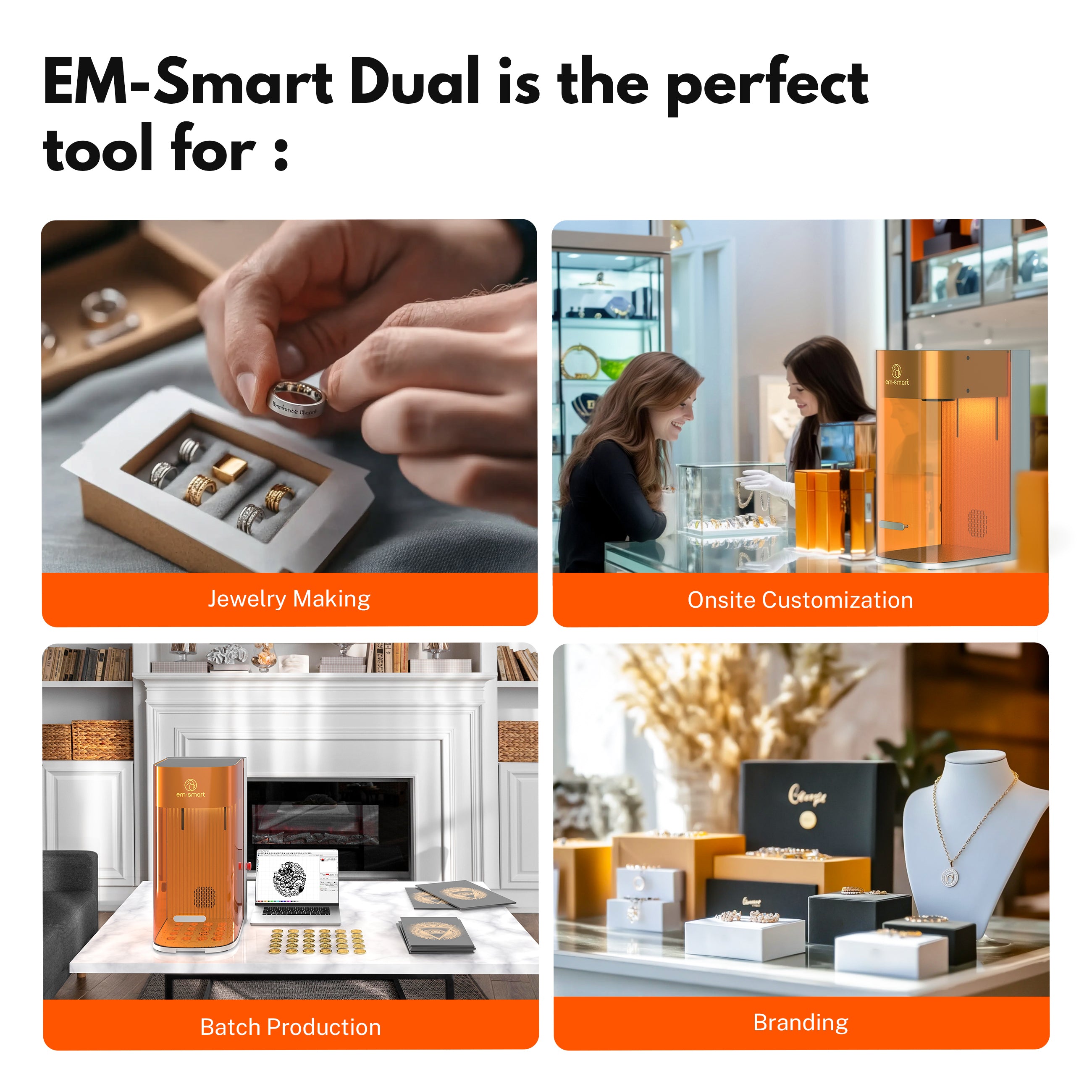 EM-Smart Dual Desktop Laser Engraver with 20W Fiber & Diode