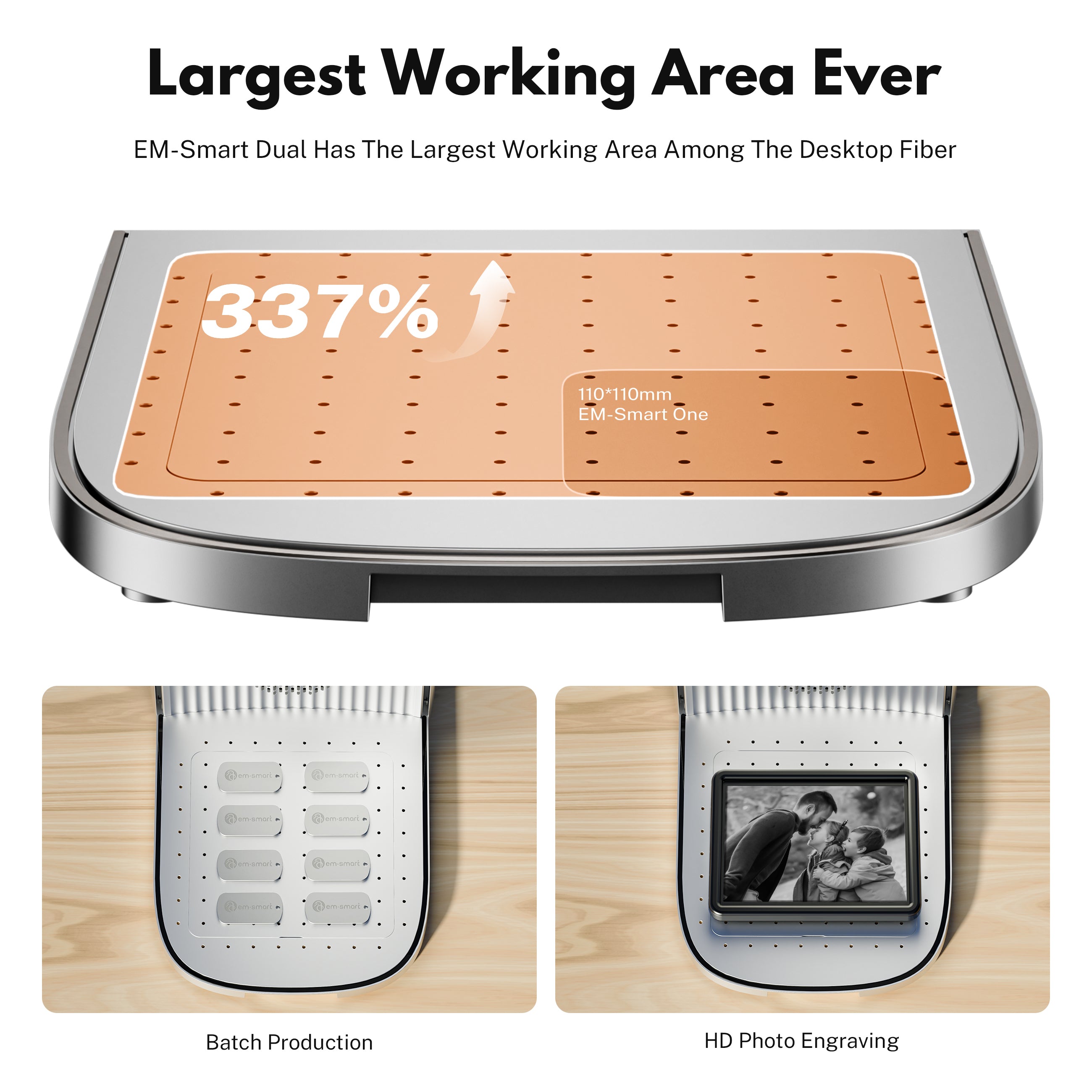 EM-Smart Dual Desktop Laser Engraver with 20W Fiber & Diode